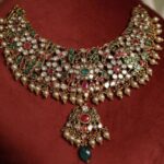 Indian necklace set with multicolor stones